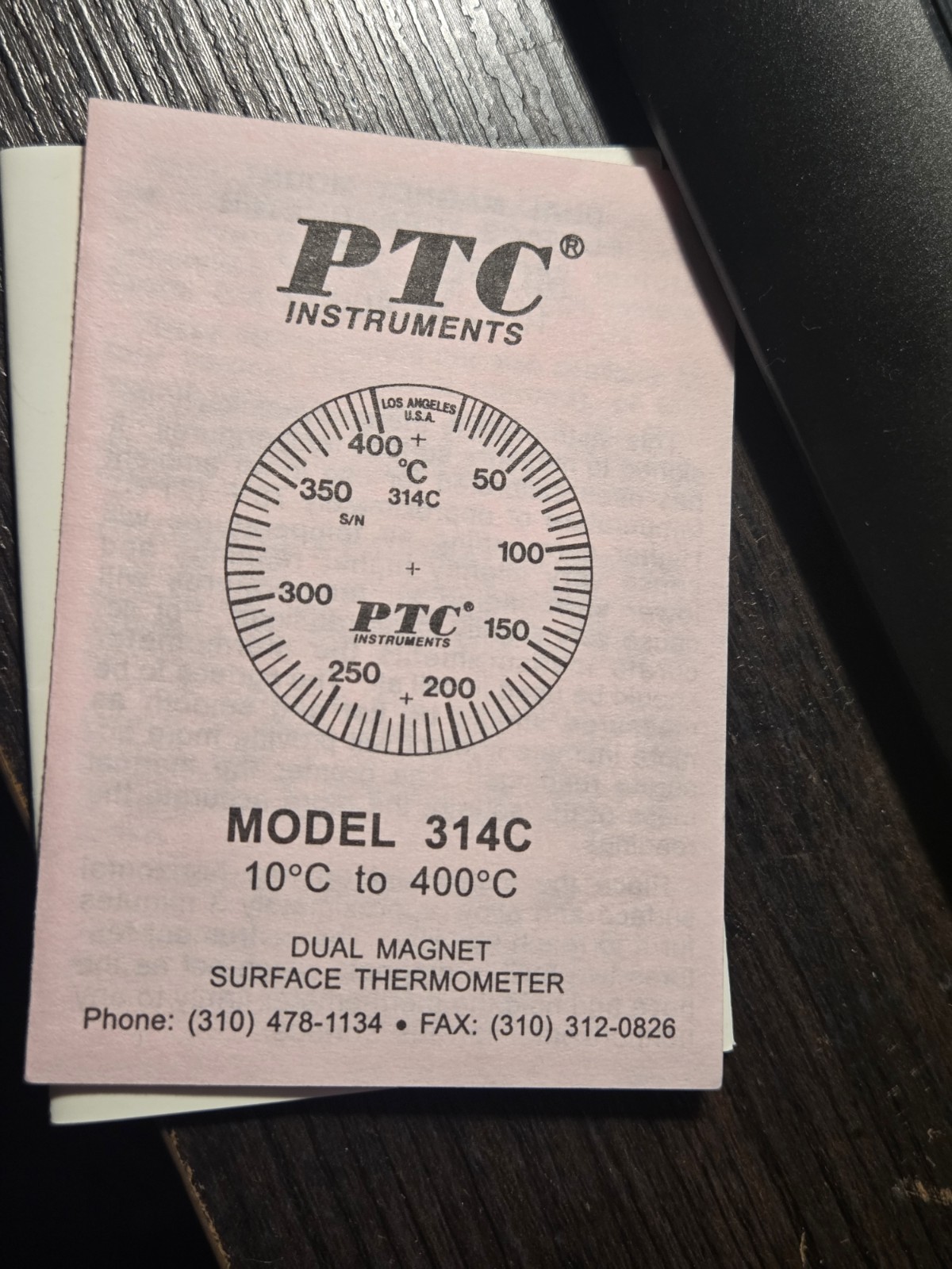 PTC Instruments Model 314C 10°-400°F Magnetic Surface Thermostat NEW LOC FF1