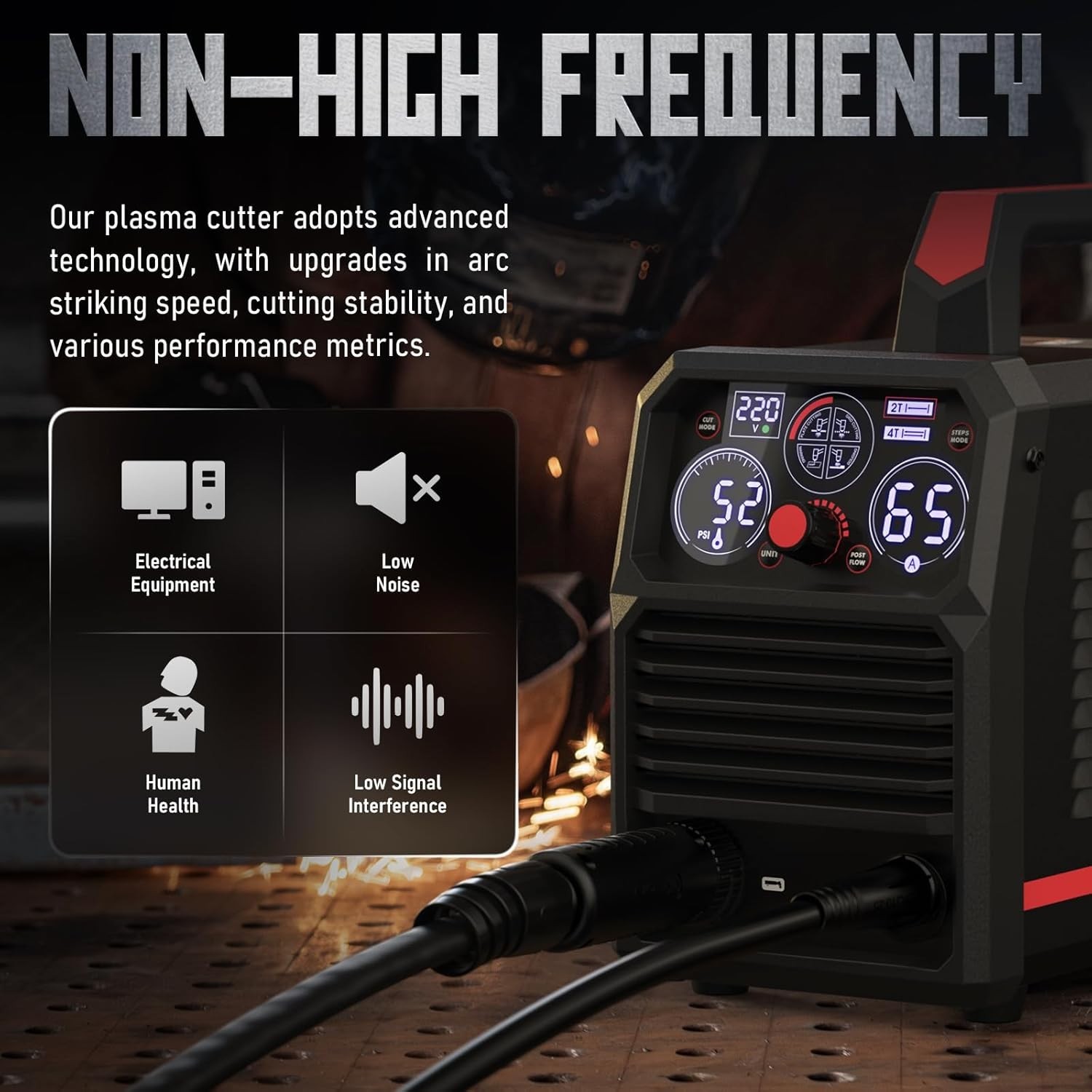 YESWELDER CUT-65DS PLUS Plasma Cutter, 4-in-1 Non-HF Pilot Arc, 110/220V