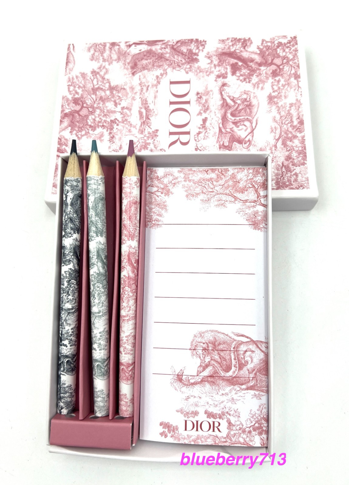 New in Box! Dior Note Memo Pads Notebook With Crayon Color Pencil Set