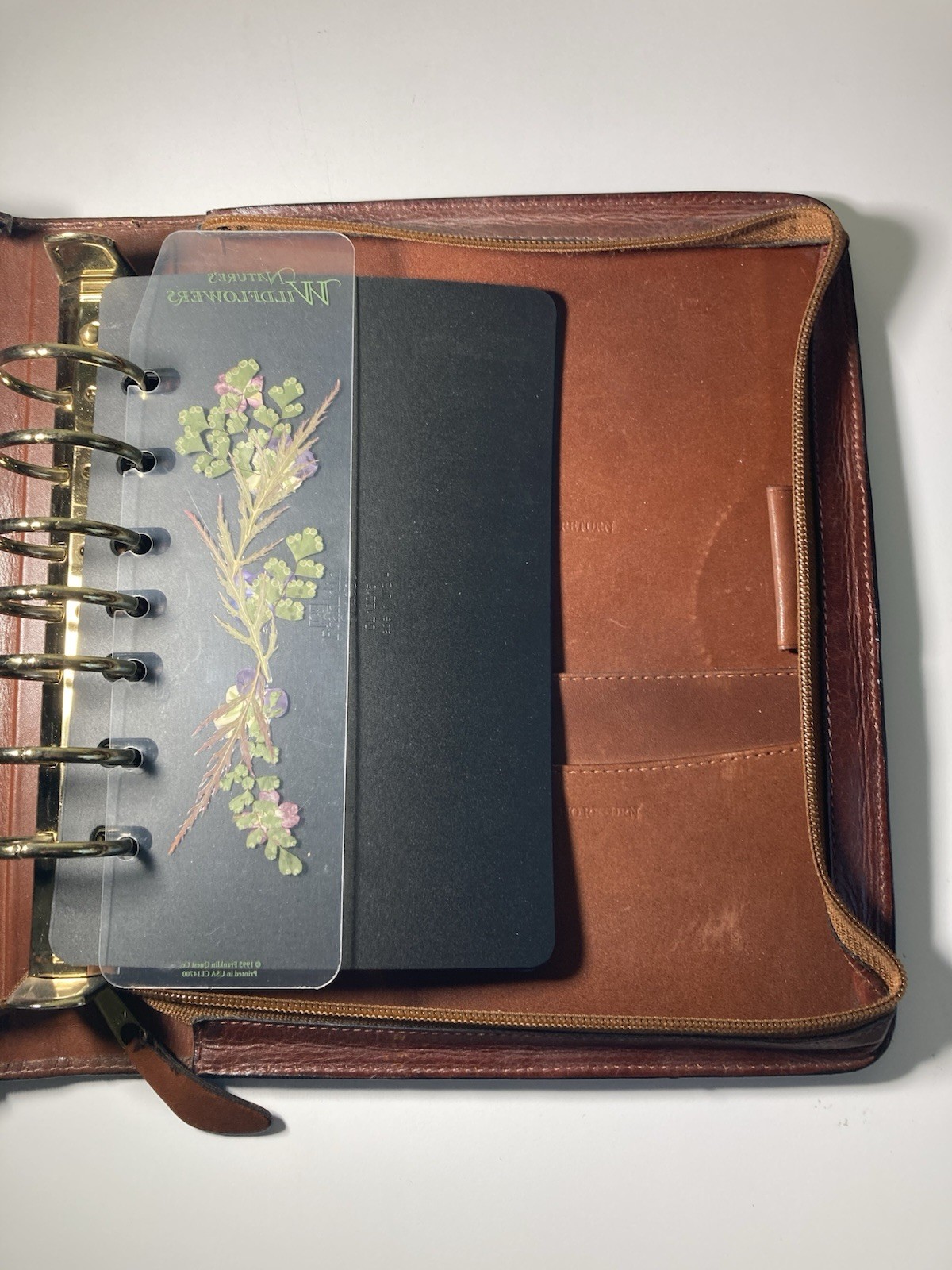 Vtg Franklin Quest Classic Zip Planner 7 R Binder Genuine 1/2 Deer Skin Leather