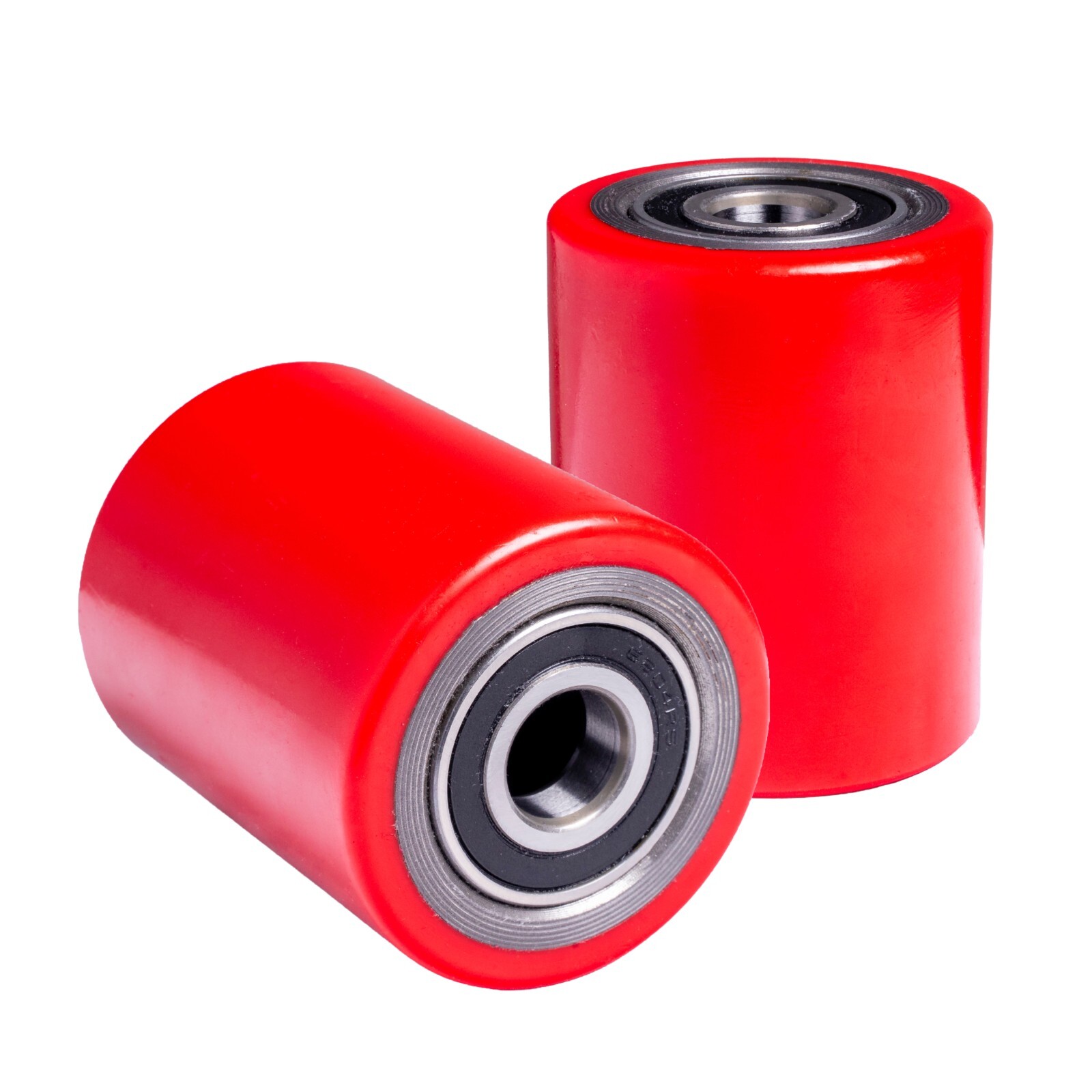 Pallet Jack/Truck Load Wheels Full Set with Axles and Rollers 3″ x 3.75″ Red