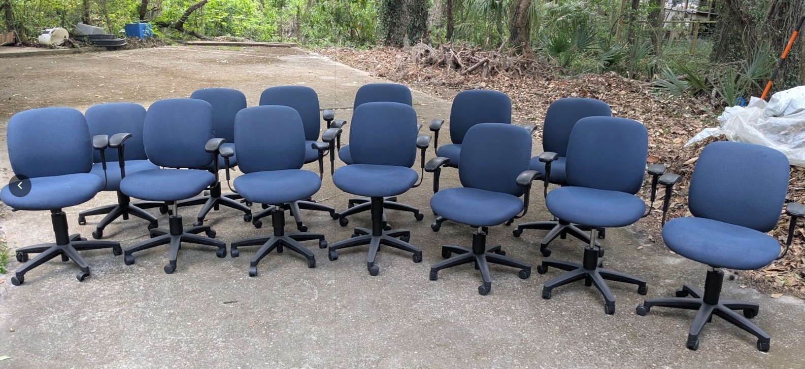 12 HON Commercial Office Chairs — Matching Blue Task Chairs w/ Arms — Local Pick