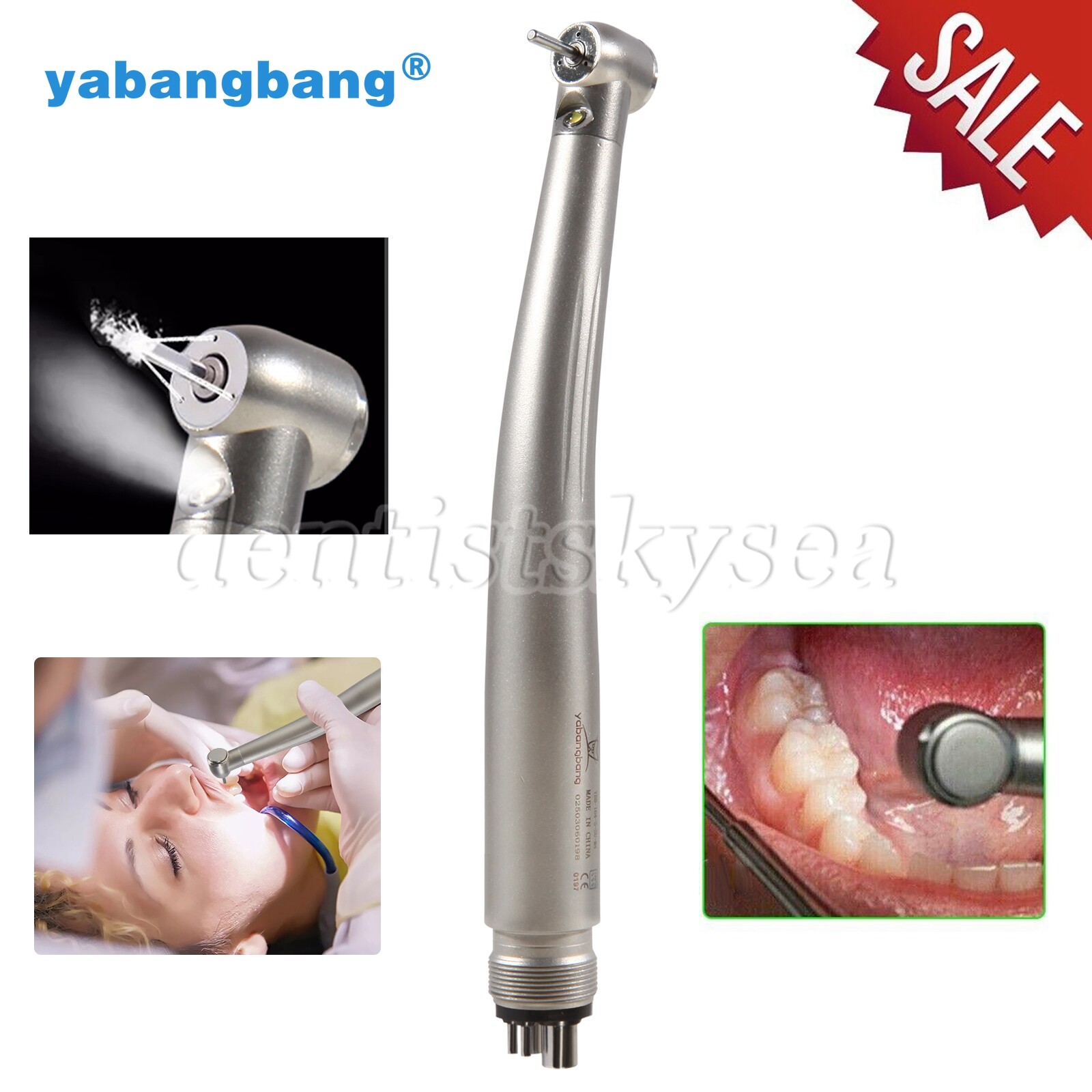 1/5/10 E-generator Dental LED Fiber Optic High Speed Handpiece 4H 3-Water Spray