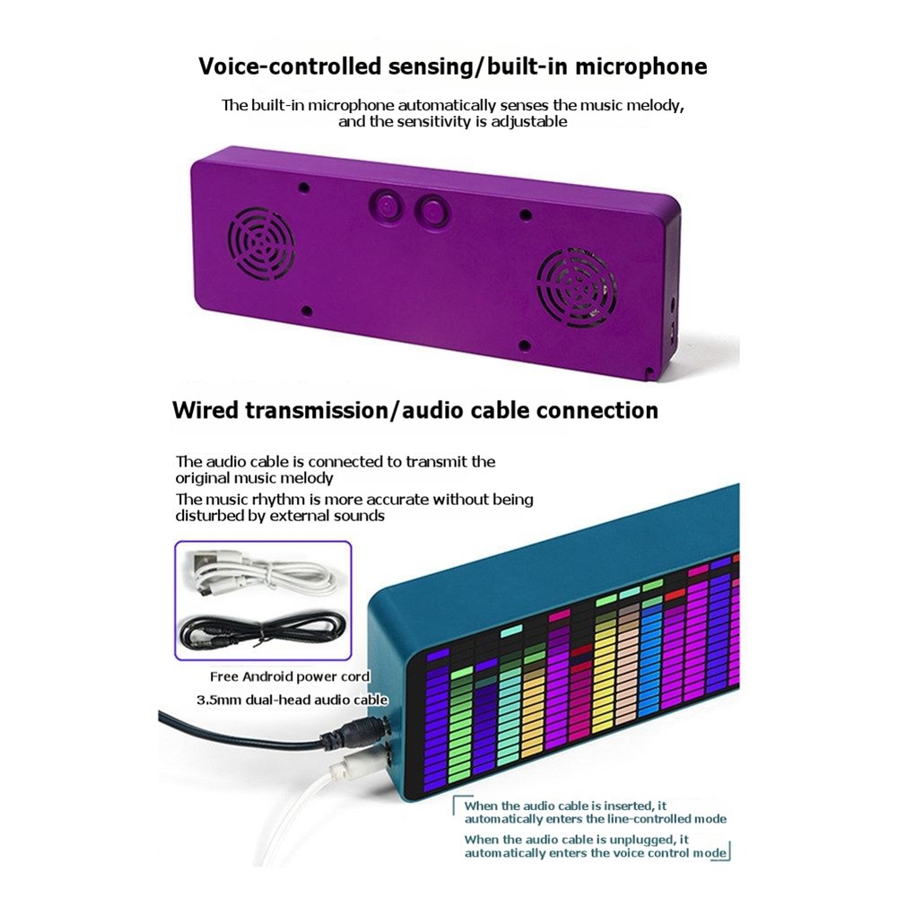 Dazzle Color RGB Music Spectrum Display, LED Pickup, Ambient Light, Electric2148