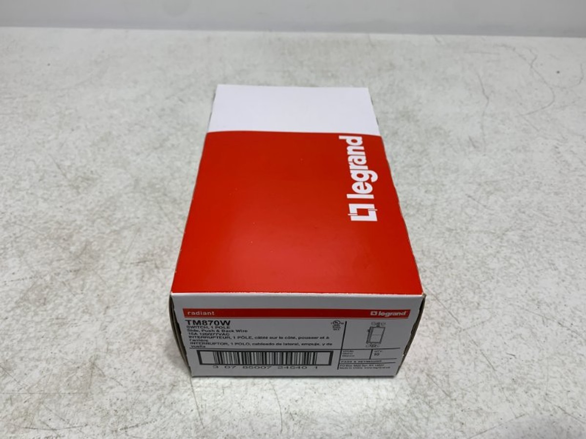 Legrand TM870W Switch 15A 120/277V 1-Pole White (lot of 10)