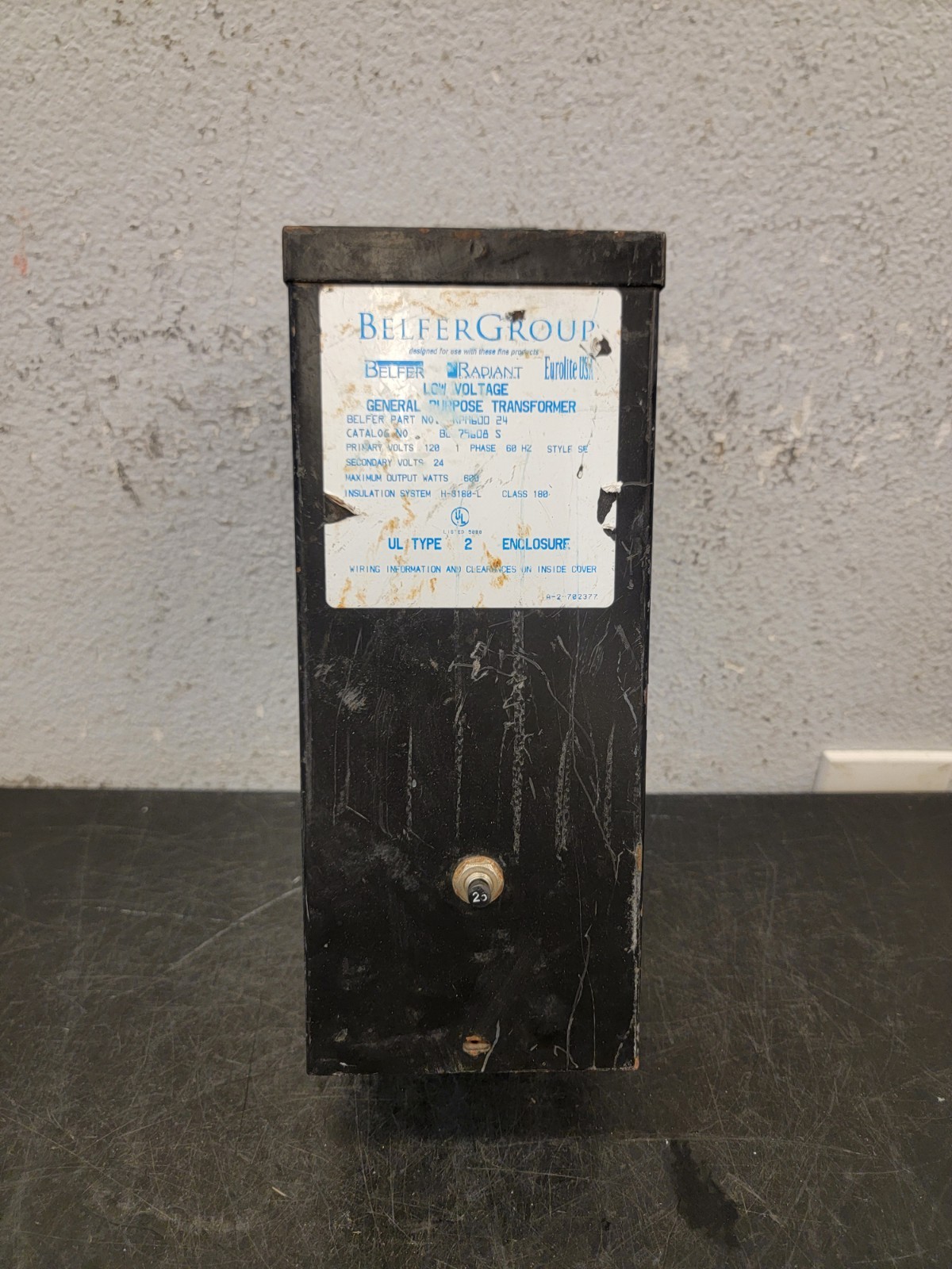 Belfer Lighting Transformer RPM600 24 120VOLTS 1 PHASE 60HZ STYLE SE TYPE 2