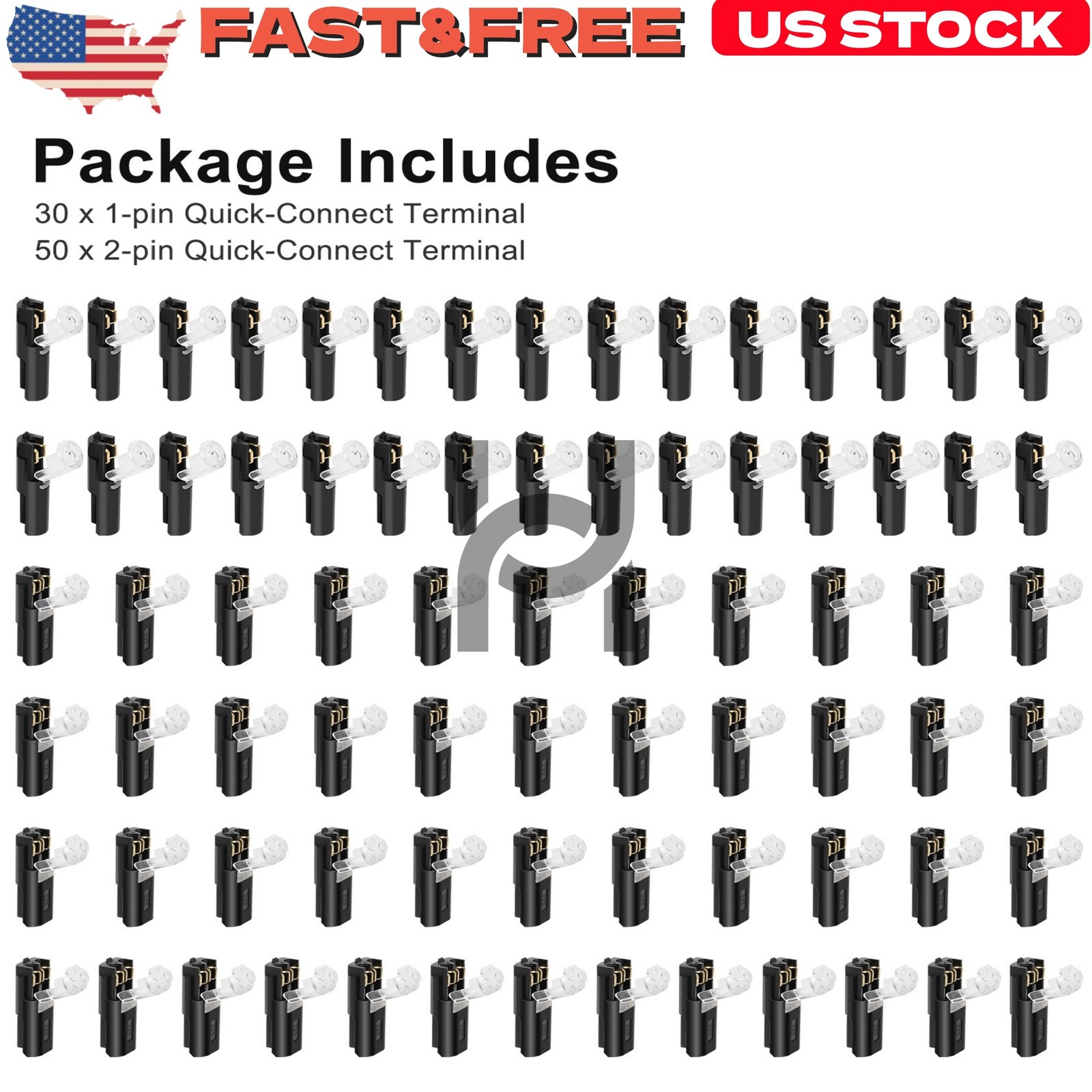 Reusable Quick Wire Connectors 80Pcs Plug-In Cable Terminal Blocks