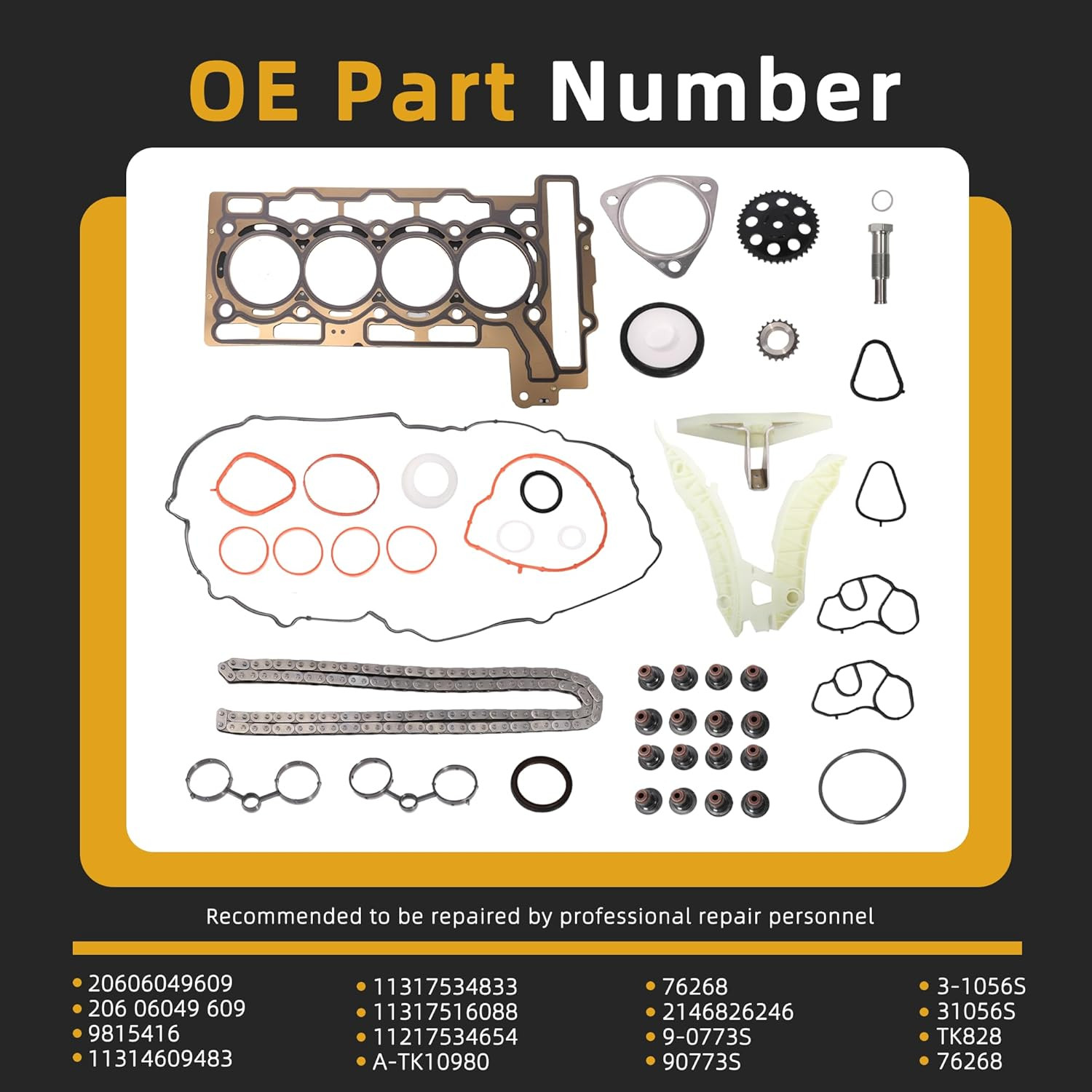 Timing Chain Head Gasket Set Mini Cooper R55 R56 1.6L N14 Turbo 20606049609 OE