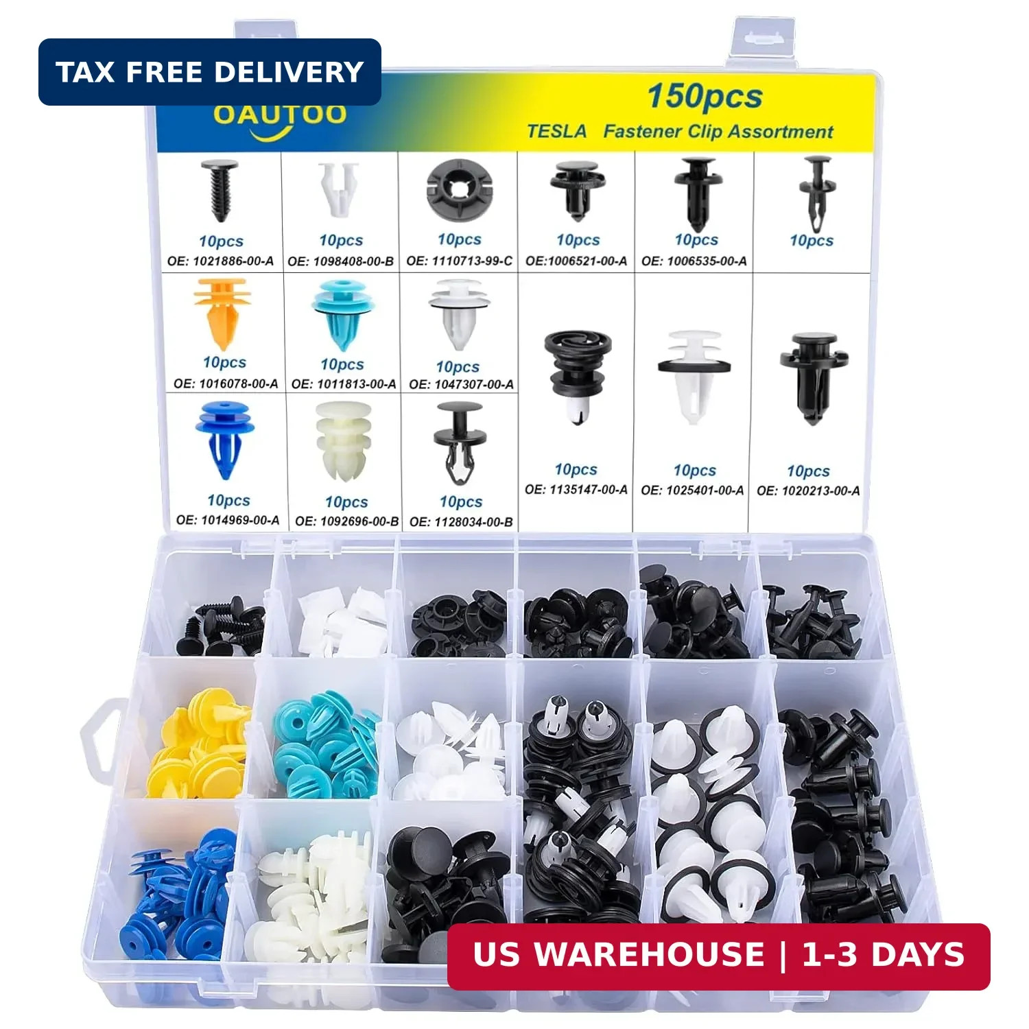 150pcs for Tesla Body Interior and Exterior Retainer Fastener Clip Assortment