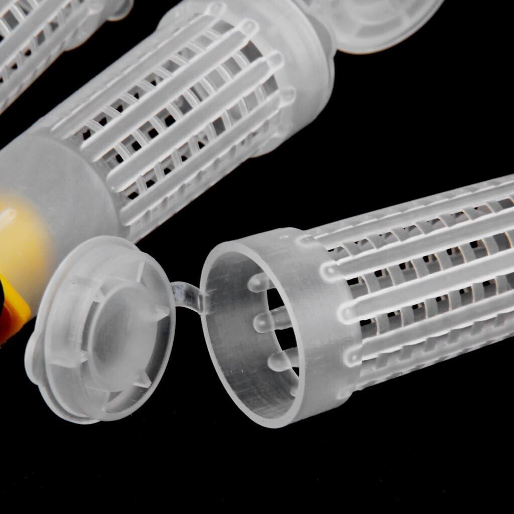 40pcs Mini Beekeeping Rearing Cup Kit Queen Bee Cages Bee Cell Protective Cover