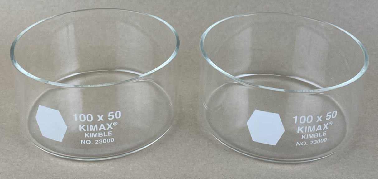 Set of 2 || KIMBLE KIMAX Crystallization Dish, 100 x 50mm, 170mL NO. 2300 10050