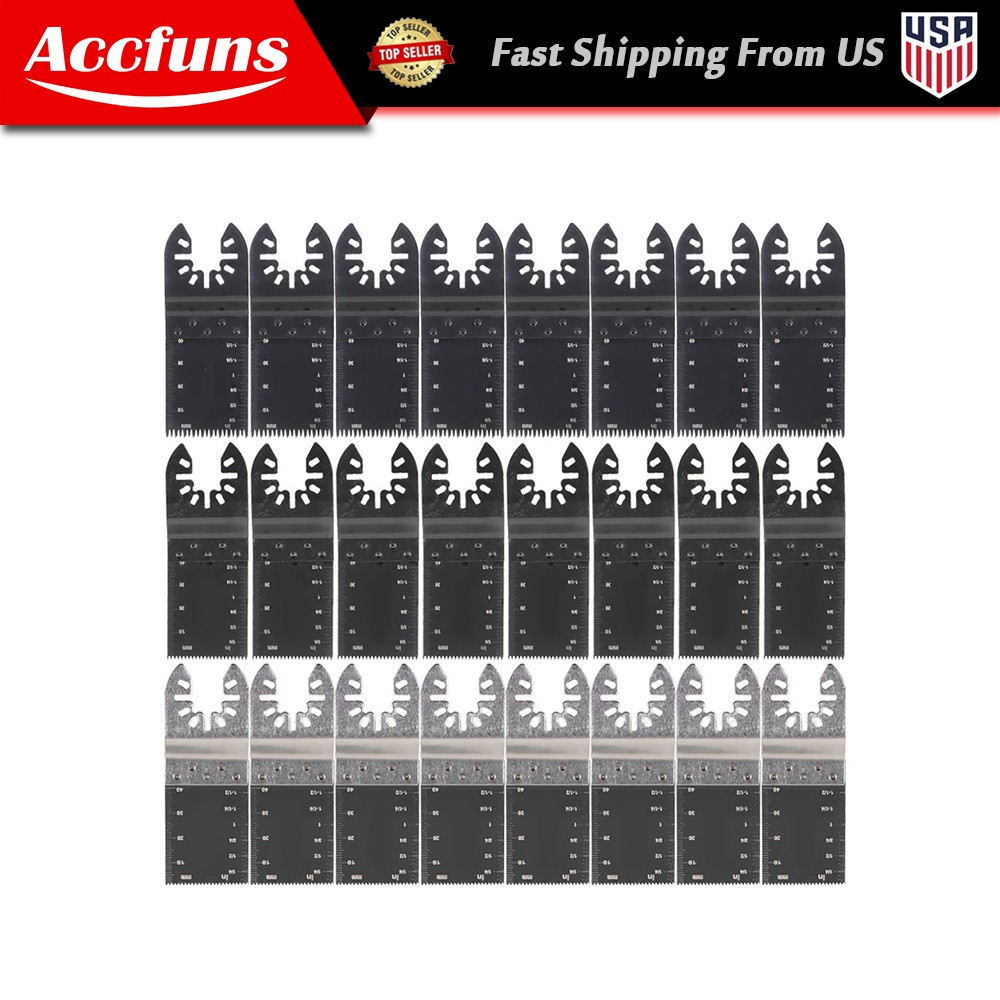 48PCS Metal Wood Universal Oscillating Multitool Quick Release Saw Blades Kit