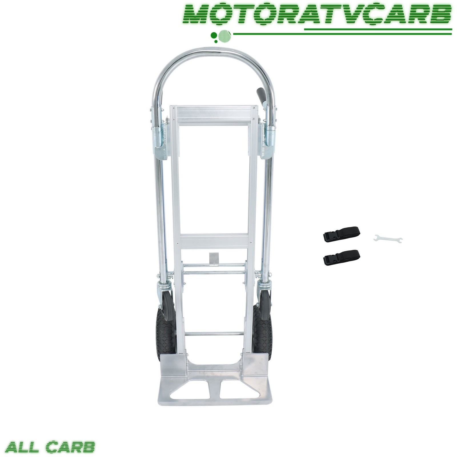 ALL-CARB 1000 Lbs Aluminum Hand Truck 2 in 1 Convertible Folding Dolly Cart US