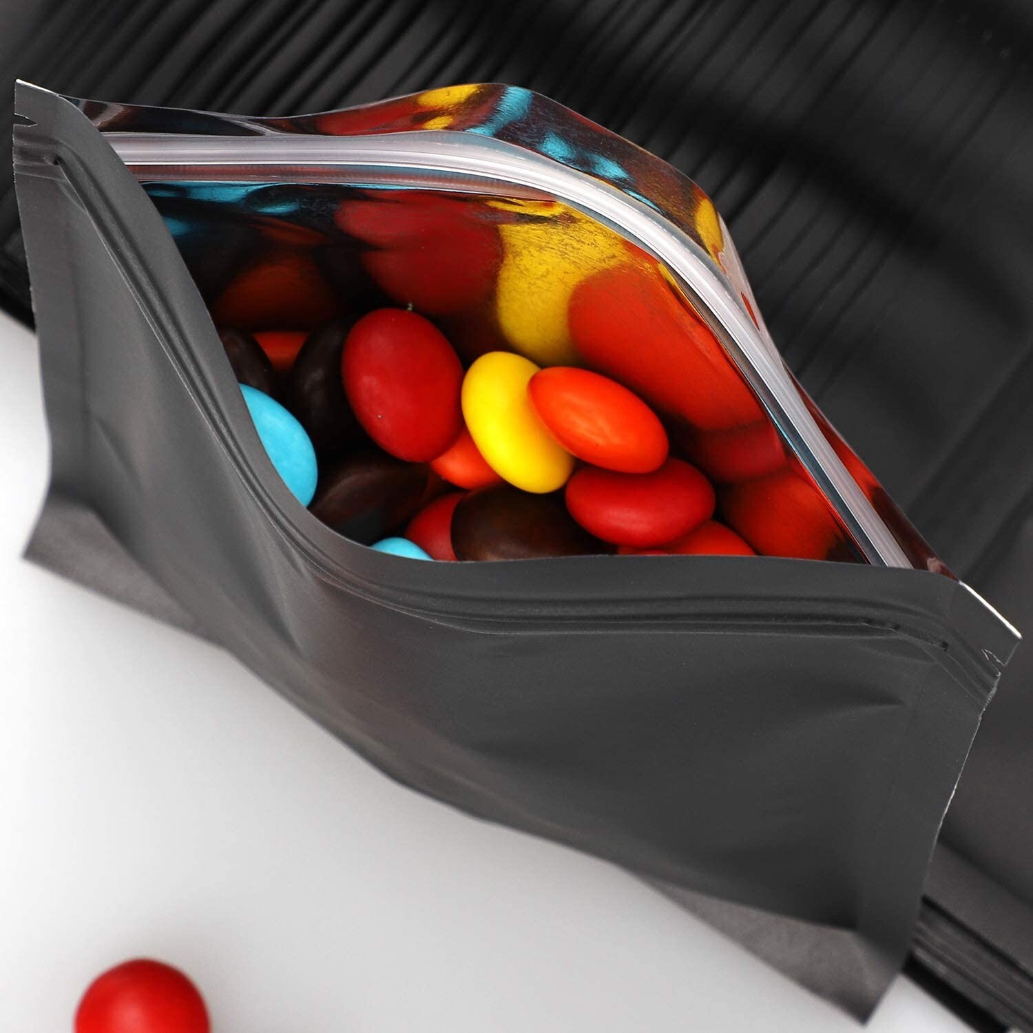 100 Premium 3×4″ Matte Black Small Double-Sided Mylar Foil Zip Storage Bags