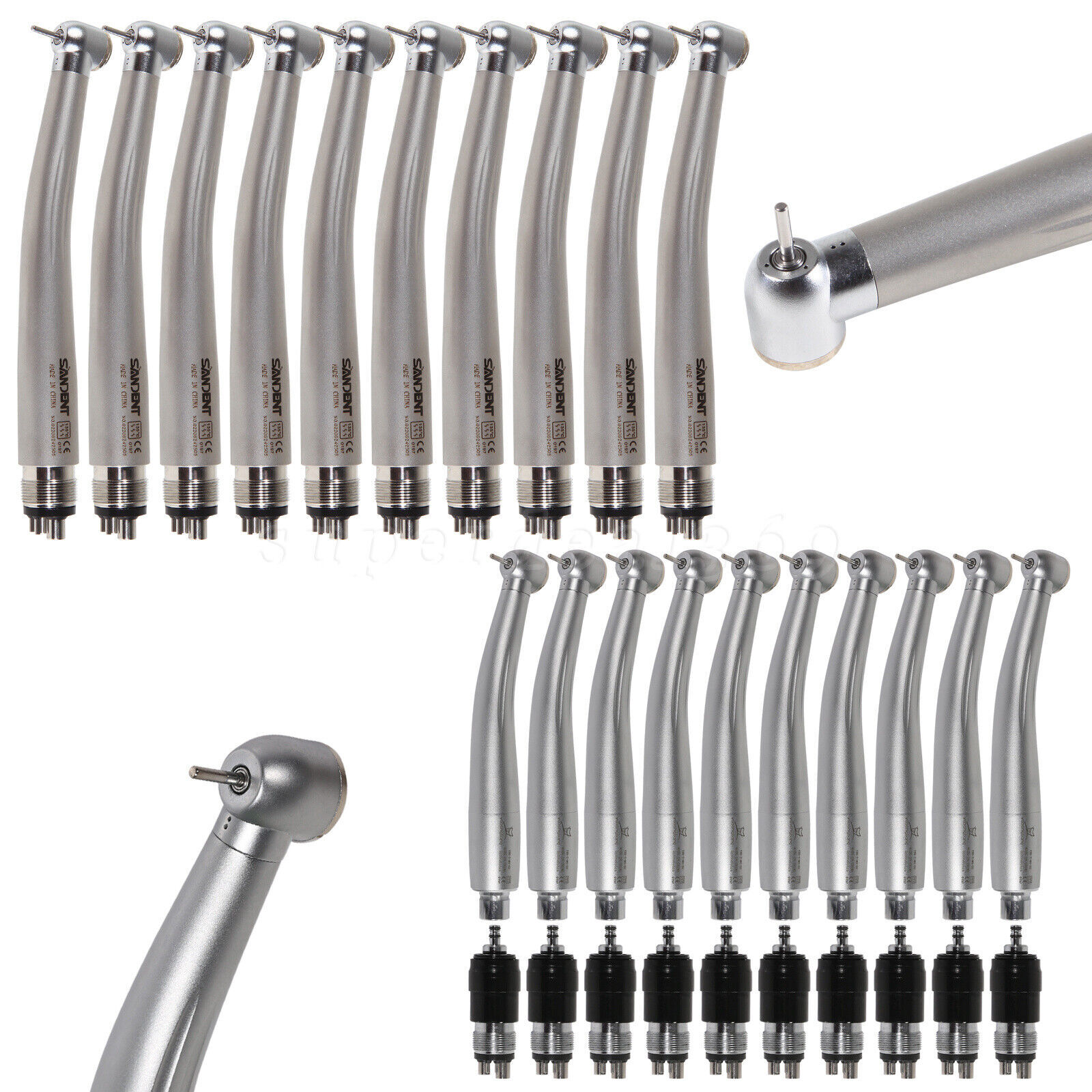 1-10 Packs Dental High Speed Push Turbine Handpiece 4Hole /Quick Coupler fit NSK