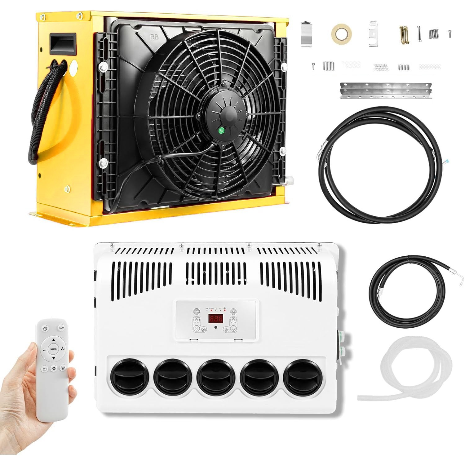 12V 11000 BTU Truck Air Conditioner Split AC For Semi Trucks Bus RV Caravan US
