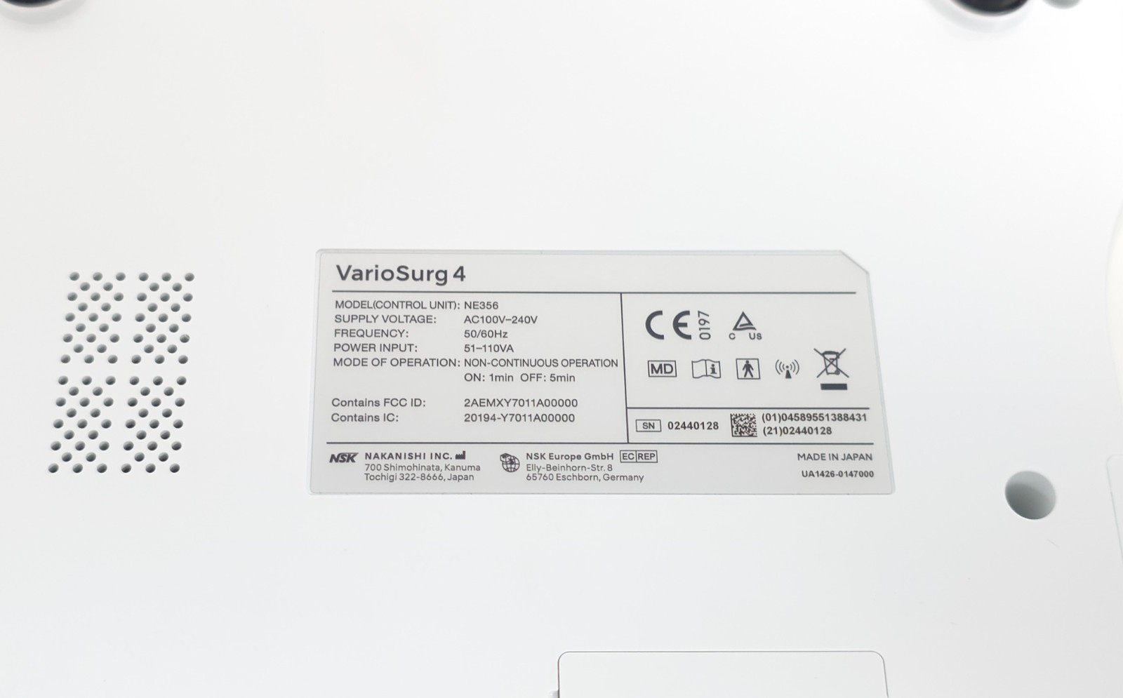 NSK Variosurg 4 NE356 touch console console dental dentist