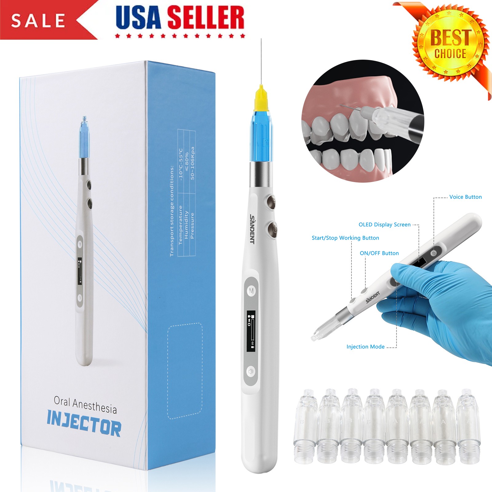 5PCS Estilo Dental NSK Pana Air Alta Velocidad Pieza de Mano 2 Agujeros Botón