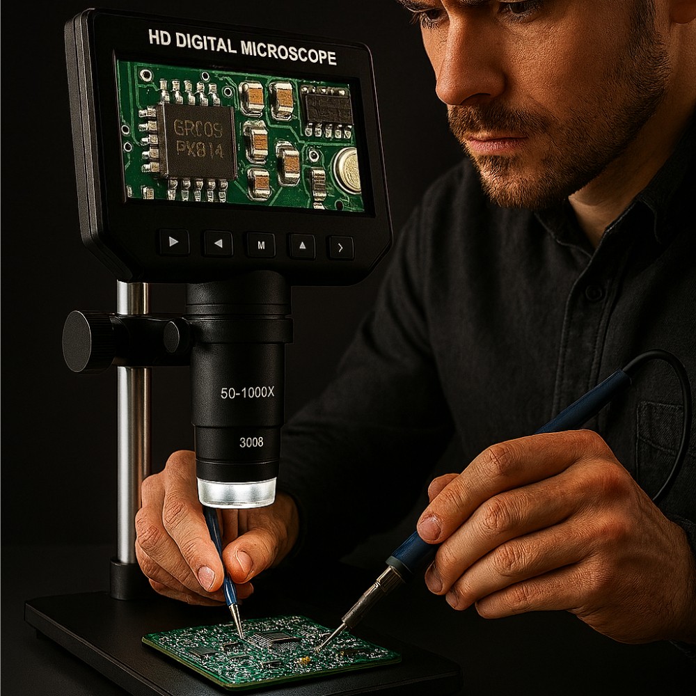 4.3″ LCD Digital Microscope 2MP 1080P HD 1000X USB PCB Coin Jewelry Repair Tool