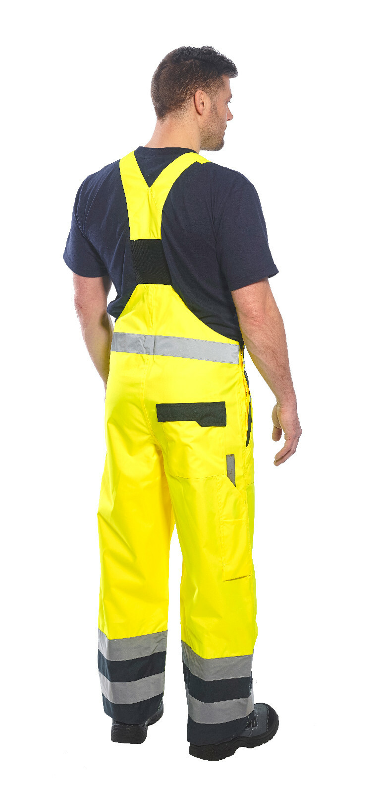 Portwest S489 Reflective Hi-Vis Contrast Quilt Lined Waterproof Bib & Brace ANSI