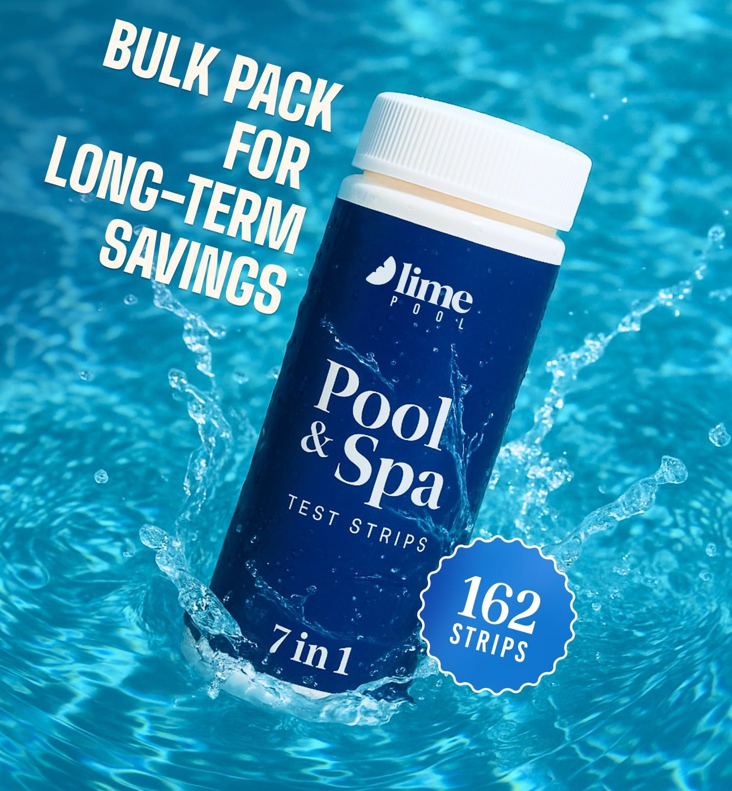 162 Pcs 7-Way Hot Tub, Spa & Pool Test Strips – Accurate Readings in 15 Seconds