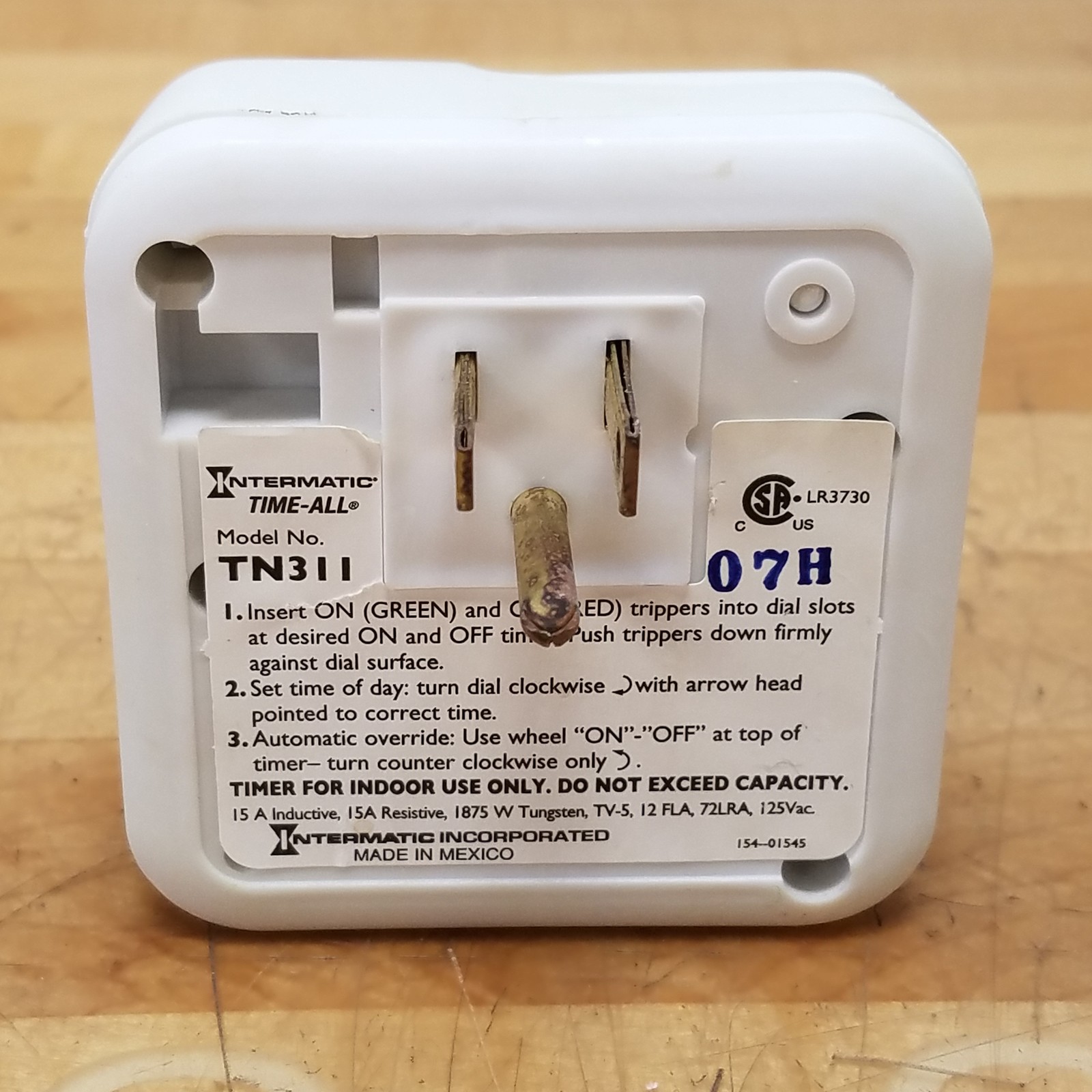 Intermatic TN311 Heavy Duty Timer, Indoor Use – USED