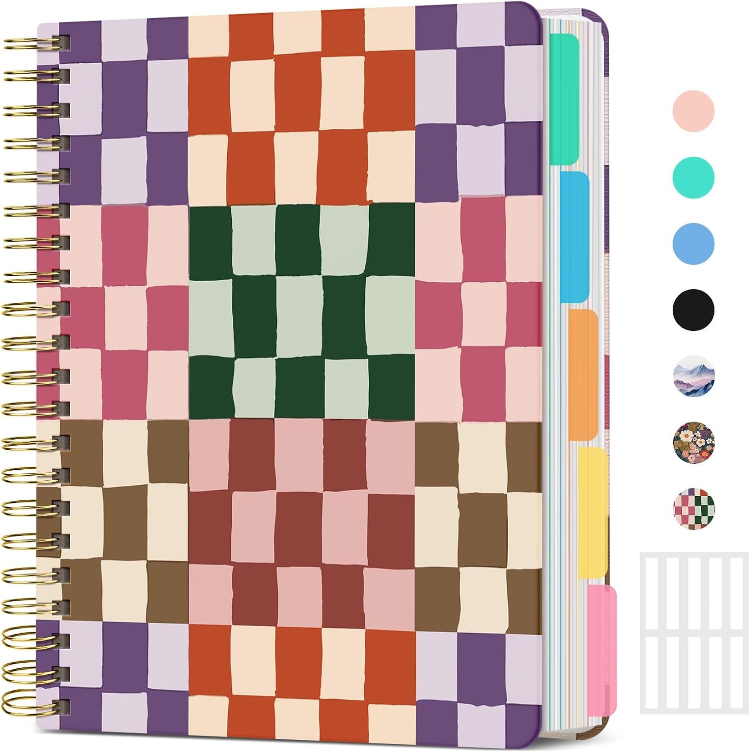 8.5″x11″ Spiral 5 Subject Notebook, Hardcover with Dividers Wildflower