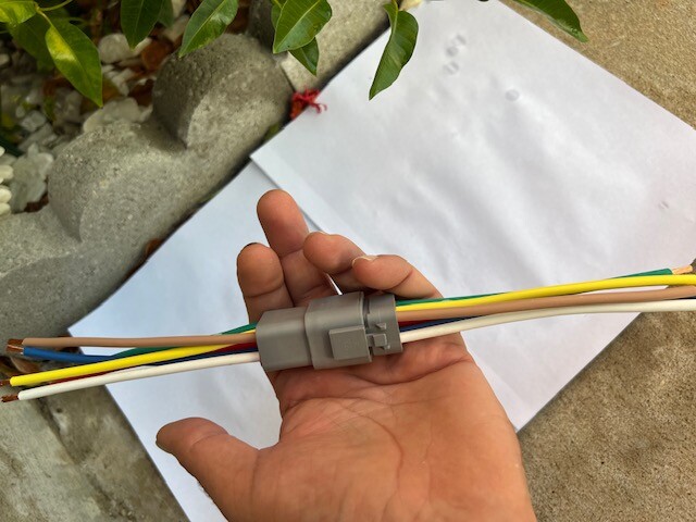 10 AWG Gray Assembled Deutsch DTP 6 Pin waterproof connector 6″ wire