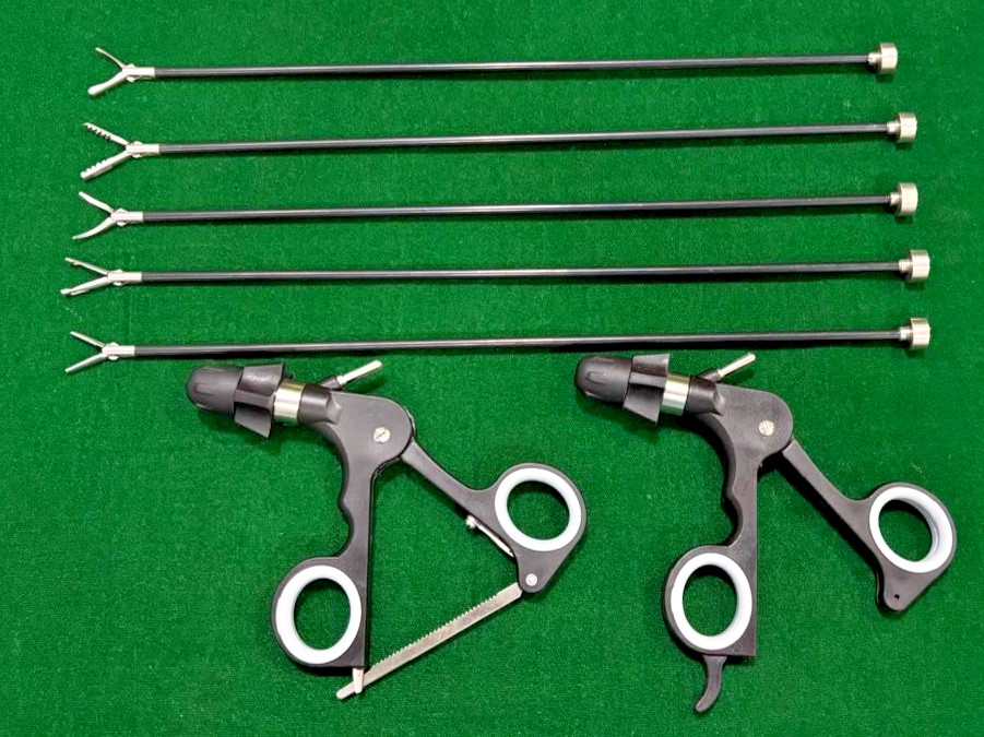 5pc Laparoscopic Monopolar Grasper Insert 5mmx330mm with 2pc Handle Reusable