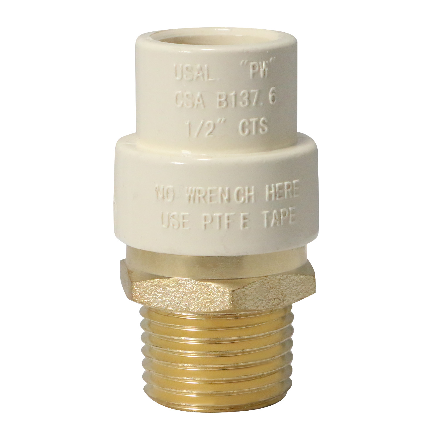 25 Pcs. 1/2 Male NPT x 1/2″ CPVC Adapter, Lead Free Brass, 1/2 CPVC Male Adapter