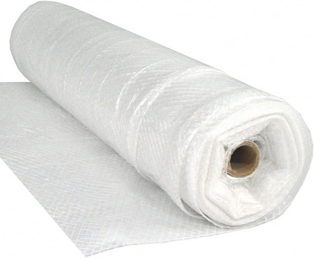 Dura Skrim 10 Mil Clear Plastic Sheeting – 24′ x 15′ Heavy Duty Vapor Barrier