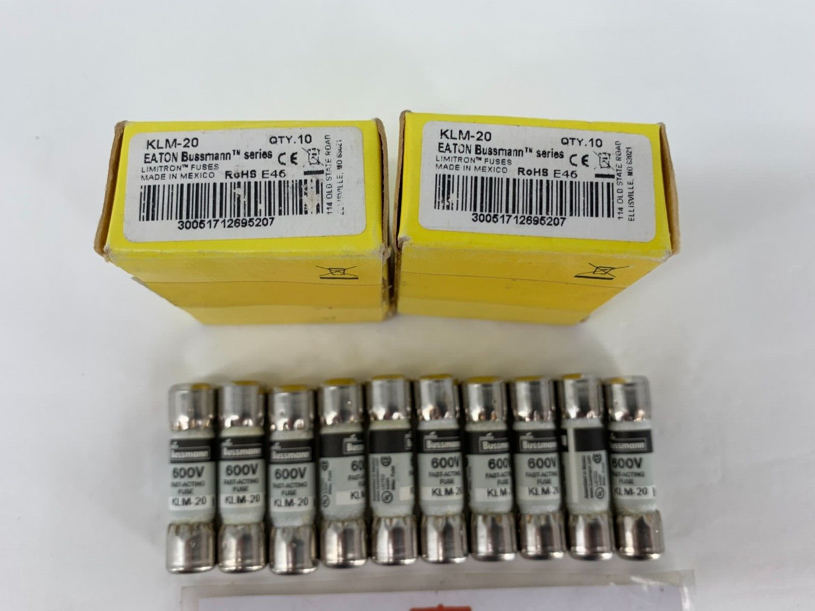 Eaton Bussmann KLM-20 Series KLM Series Low Voltage Fuse 600V 20A Fuse 10/Box