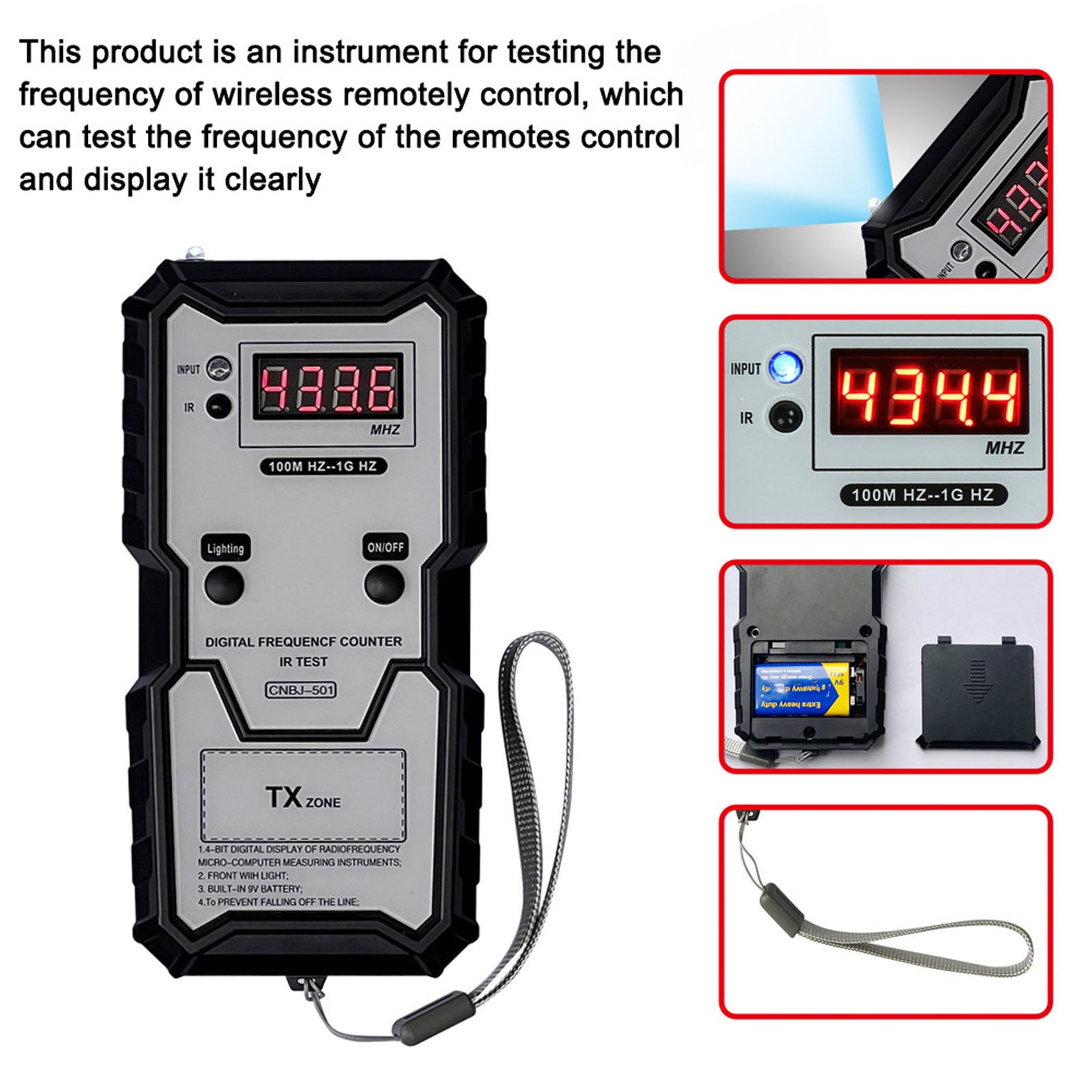 Wireless Remote Frequency Tester IR Signal Checker with LED Light for Auto Keys