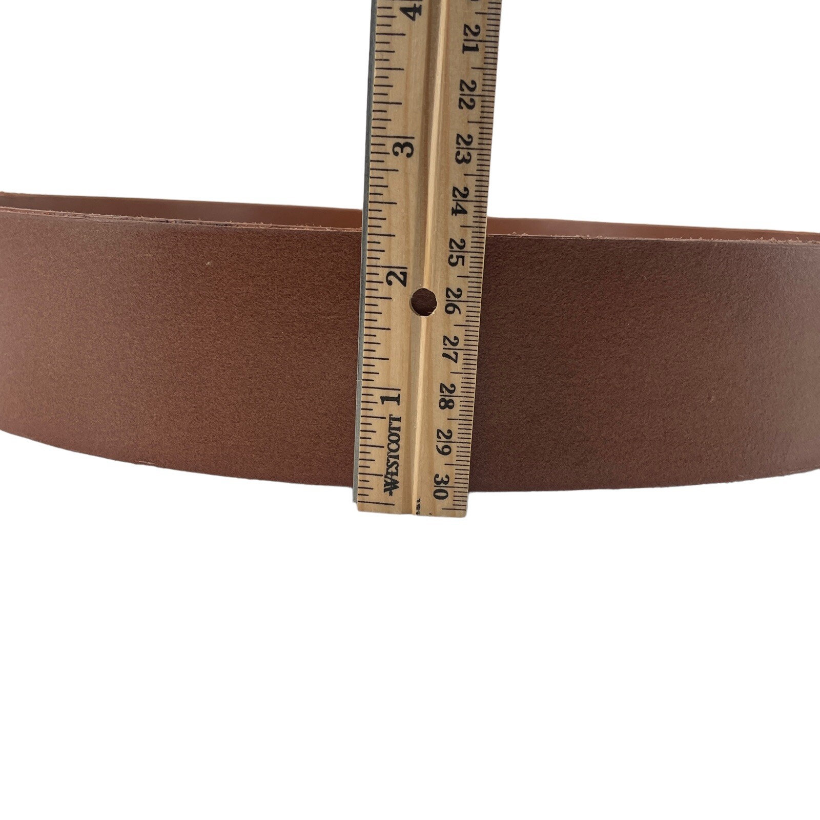 Vintage Wood and Leather 14″ Round Tray Handmade MCM Mid Century 4 lbs Any Room