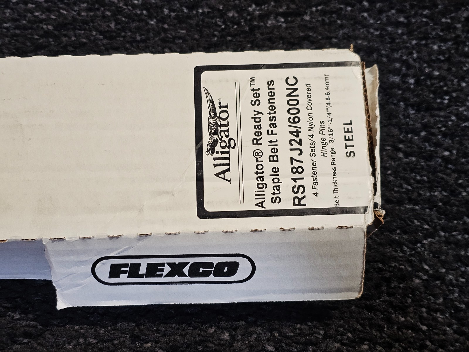 (QTY 4) FLEXCO RS187J24/600NC ALLIGATOR STAPLE BELT FASTENER 54592 STEEL