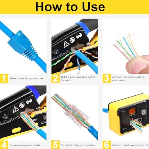 Rj45 Ethernet Network Tool Kit Pass Through Cat6 Crimping Tool For Rj11 Rj12 Cat