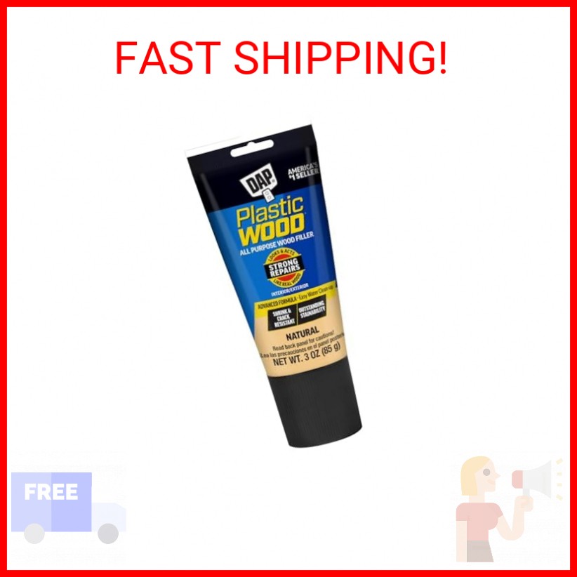 DAP Plastic Wood All Purpose Latex Wood Filler, Natural, 3 Oz (7079800580)
