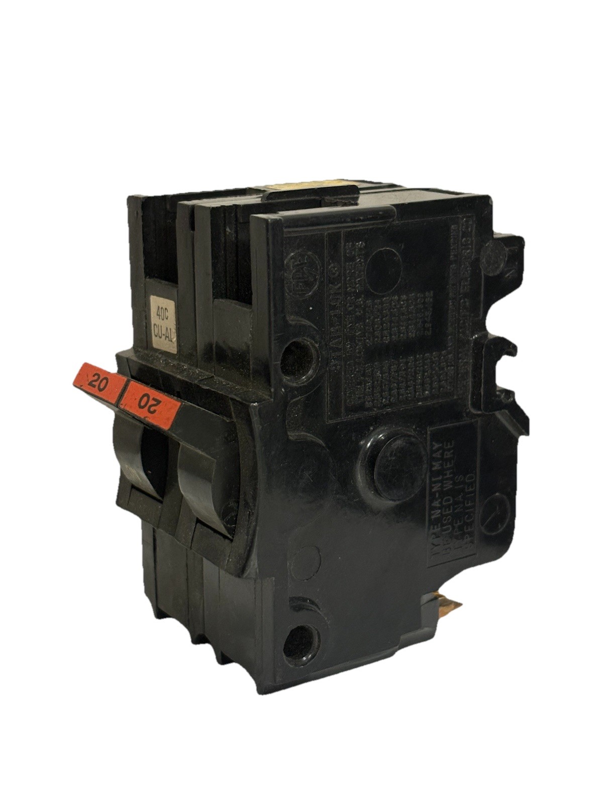 Federal Pacific FPE NA220 Stab-Lok 20 Amp 2 Pole Circuit Breaker