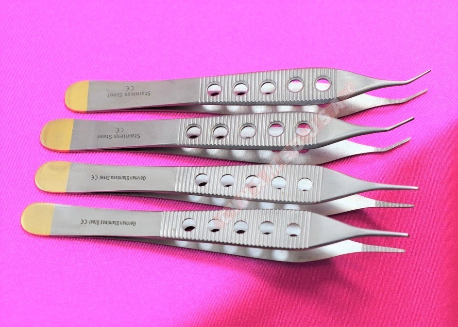 4 Adson Dressing Forcep Fine CVD & STR Tip 4.75″ Plastic Surgery Instrument