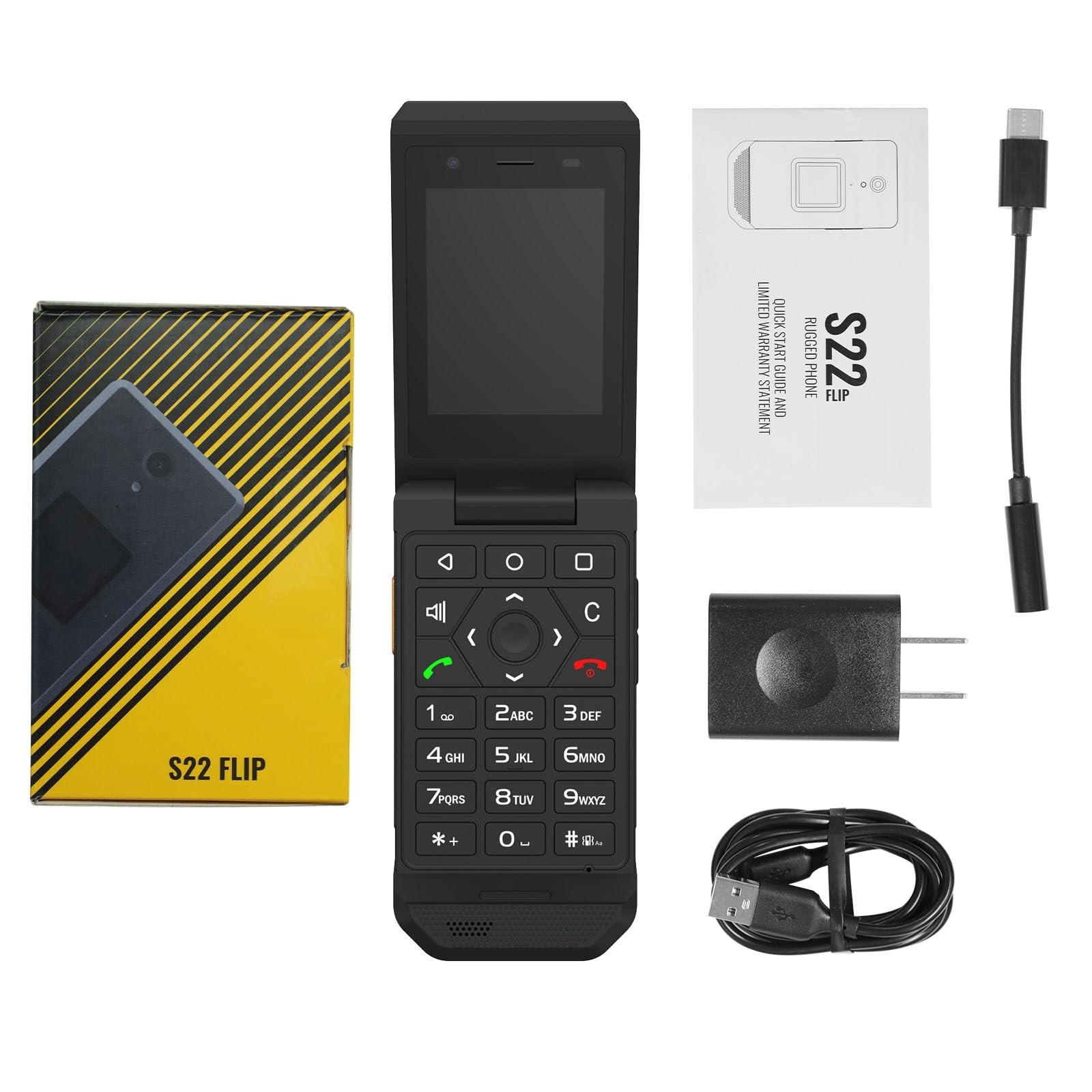 S22 Rugged Flip Phone Unlocked (16GB) 2.8» Touchscreen Smart Cell Phone Andr…