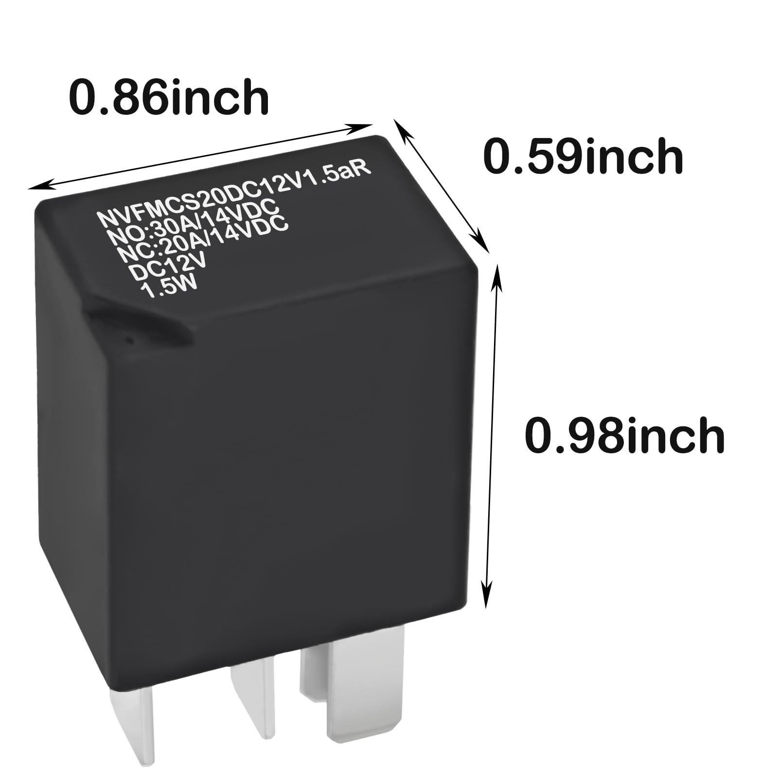 Relay NVFMCS20DC12V1.5aR Pack of 2 12VDC 5Pin Automotive Power Relay
