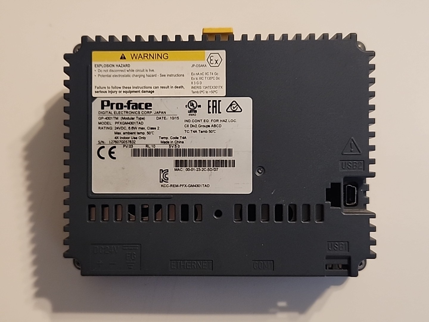 Pro-face PFXGM4301TAD GP-4301TM Back Panel – Warranty & Free Shipping