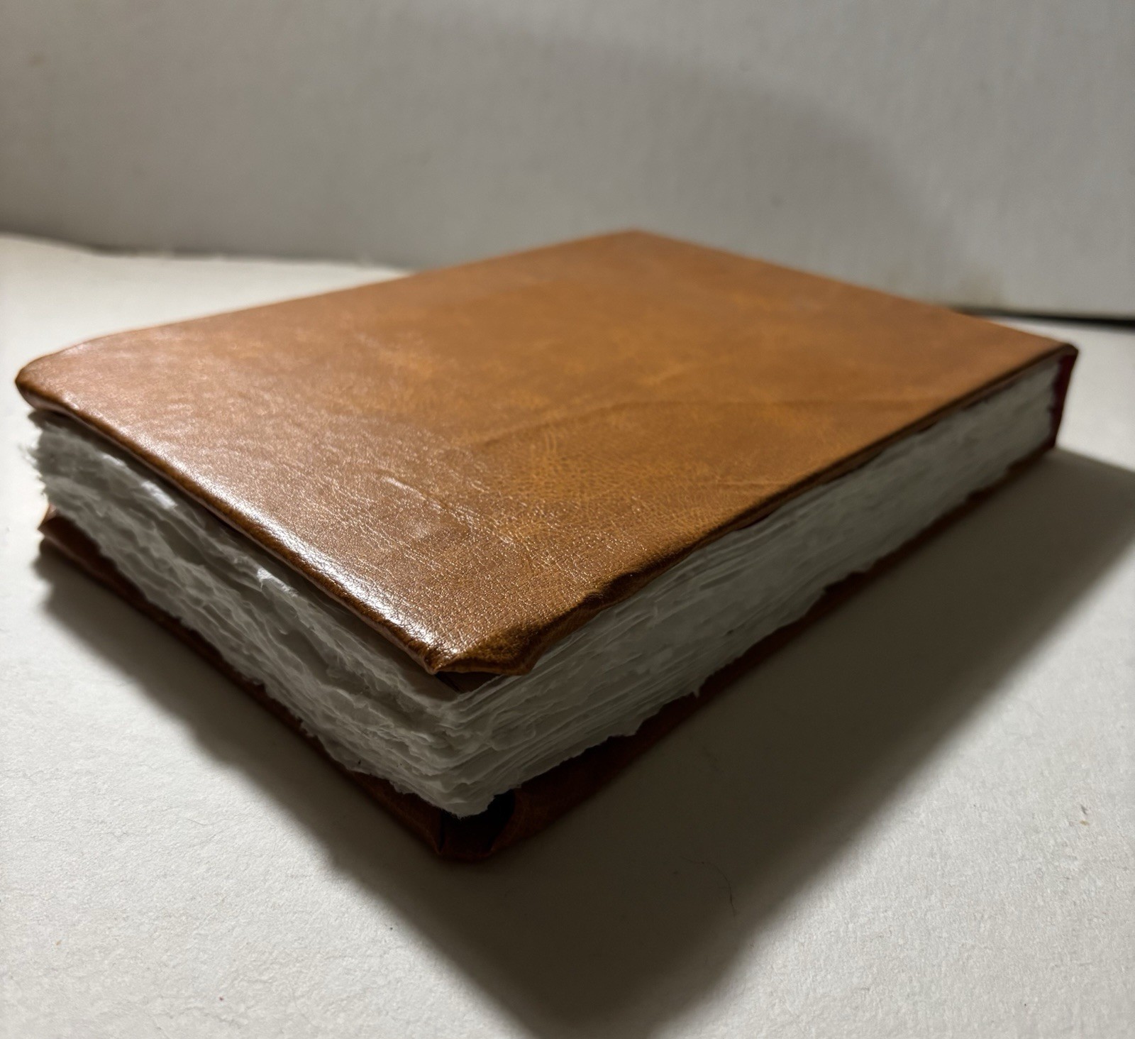 Handmade Brown Faux Leather – Sketchbook Blank Journal Book – 8 in. x 5.8 in