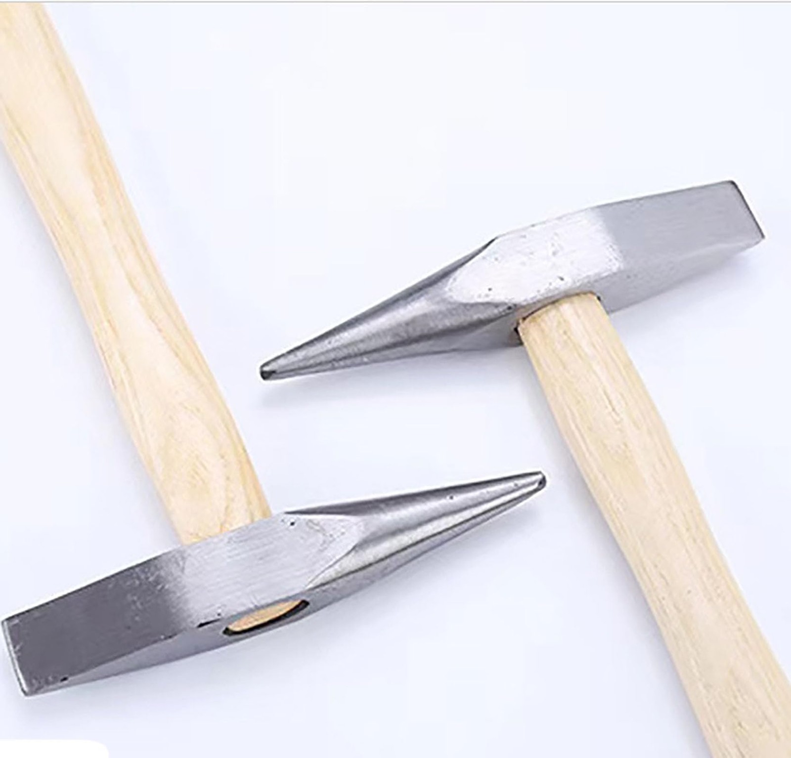 10.6 OZ Forged Steel Welding Hammer, 11.8 Inch Two Head with Wooden Silver