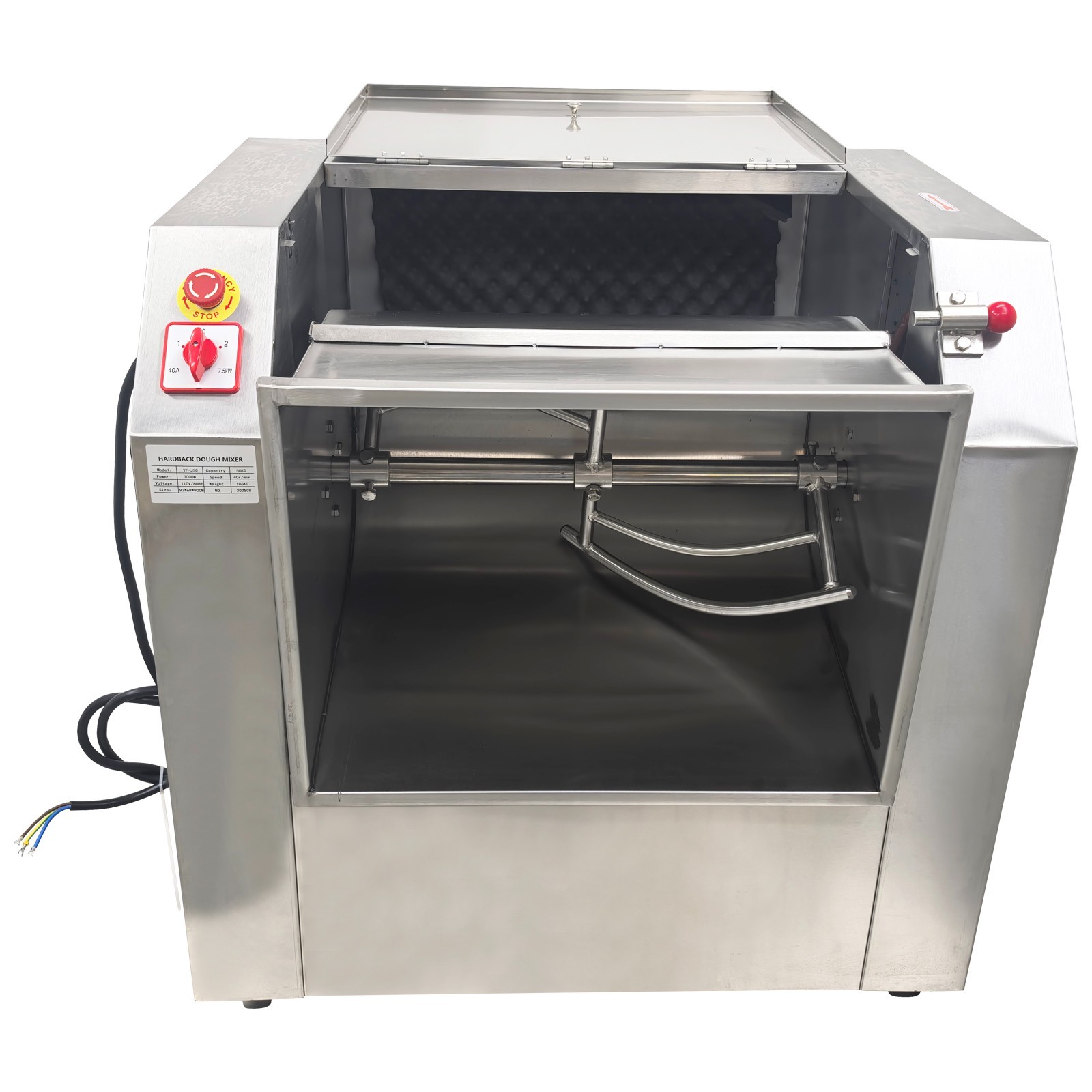 50KG/110LBS Dough Mixer Mixing Machine Kneading Kitchen Commercial Electric 110V