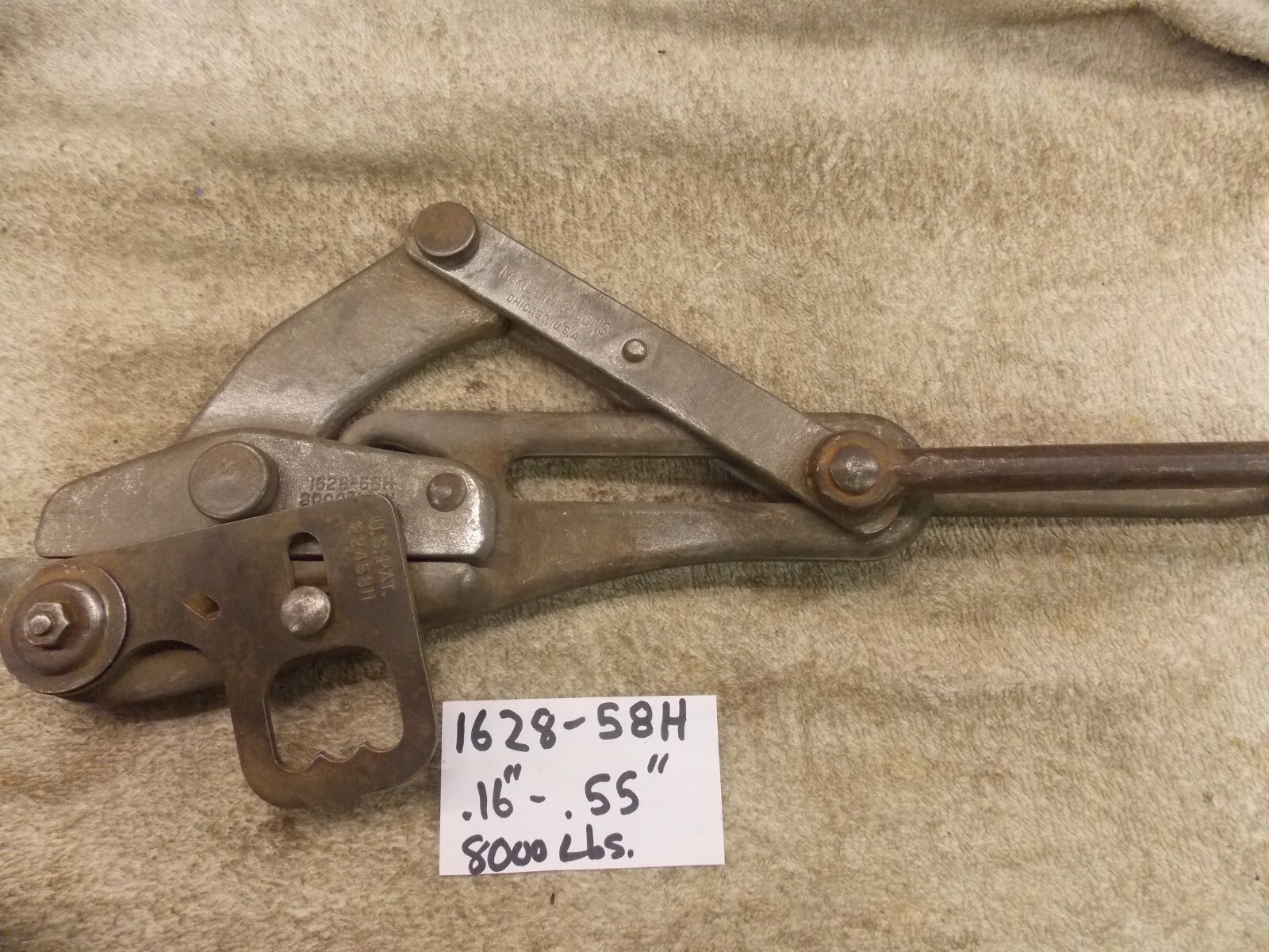 Klein Tools 1628-58H Grip Bare Wire Rope Cable .16″ -.55″ Puller 8000lb