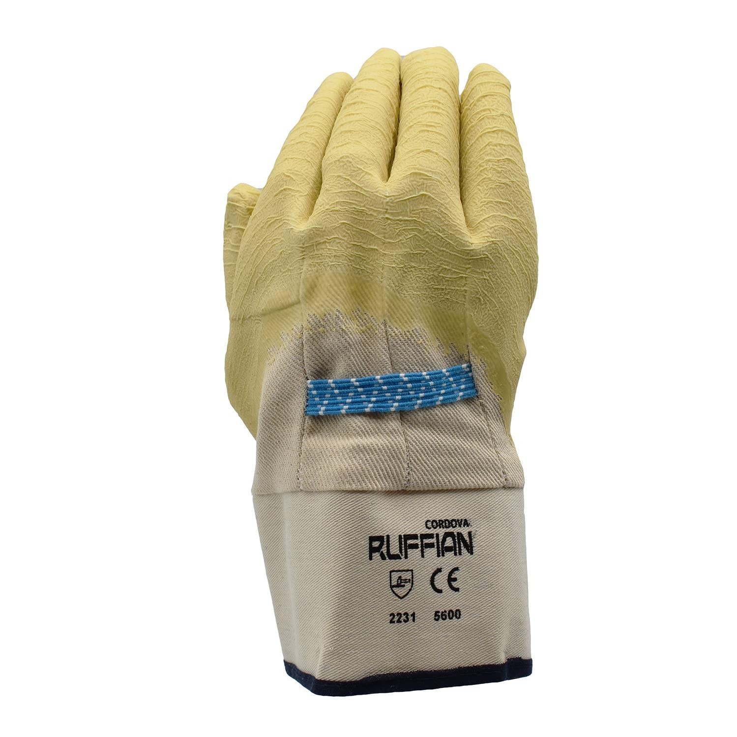 Cordova 5600 Ruffian Premium Rubber Dipped Gloves, Canvas Lined, Crinkle Finish,