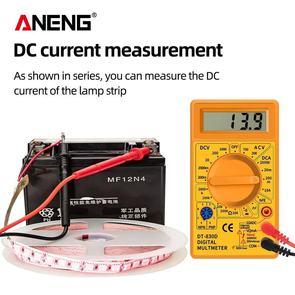 DT830D Mini Digital Multimeter Voltmeter Voltage Ampere Ohm Tester DC AC Ammeter