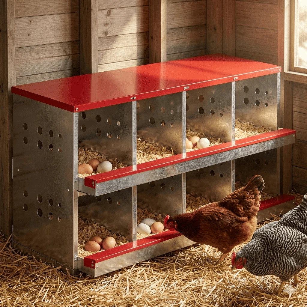 8 Compartment Roll Out Chicken Nesting Box Basket Egg Nest Laying Hens Coop Box