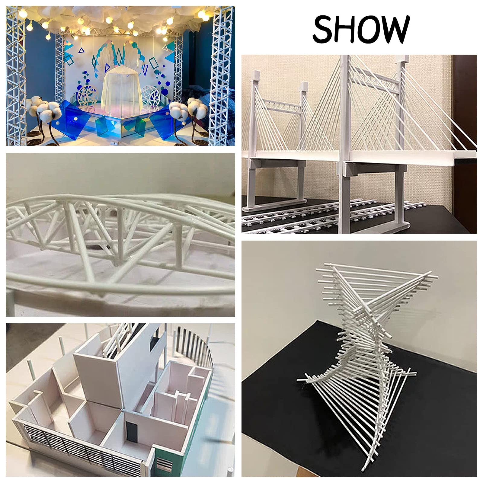 ABS Styrene Plastic Tube Strip Round/Square/Angle Rod Sheet Building Model DIY